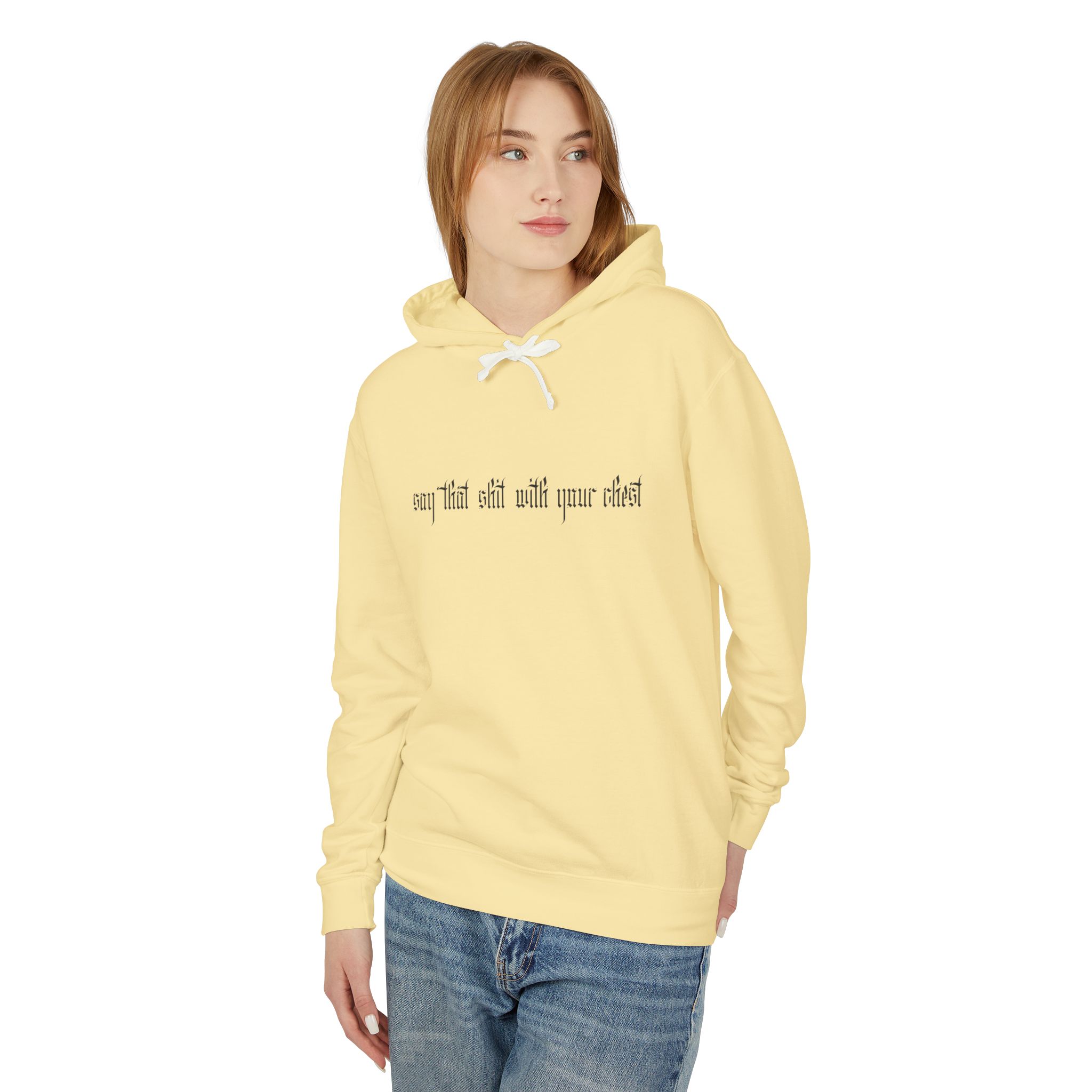 With Your Chest • Unisex Lightweight Hooded Sweatshirt - Image 27