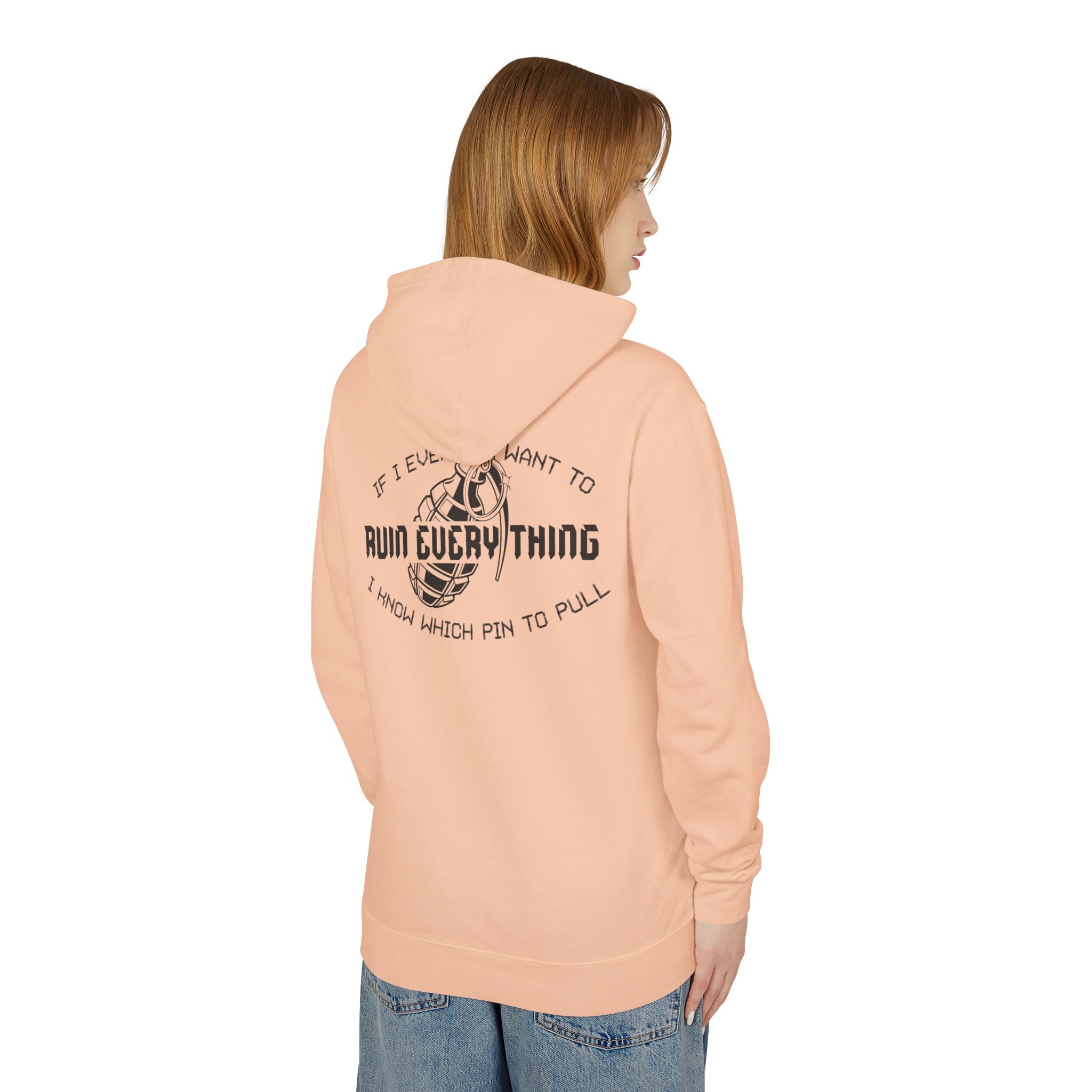 Ruin Everything • Unisex Lightweight Hooded Sweatshirt - Image 4