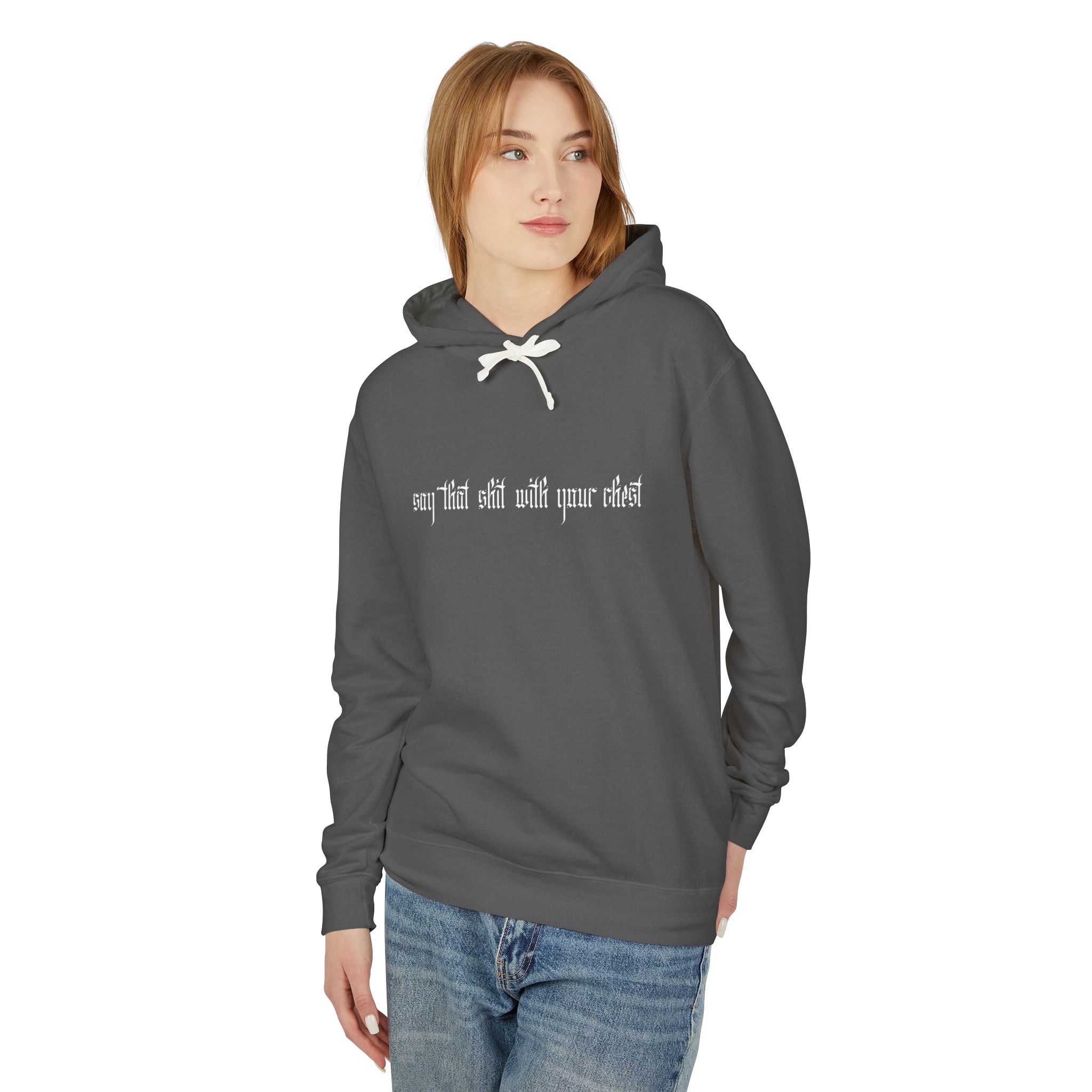With Your Chest • Unisex Lightweight Hooded Sweatshirt - Image 23