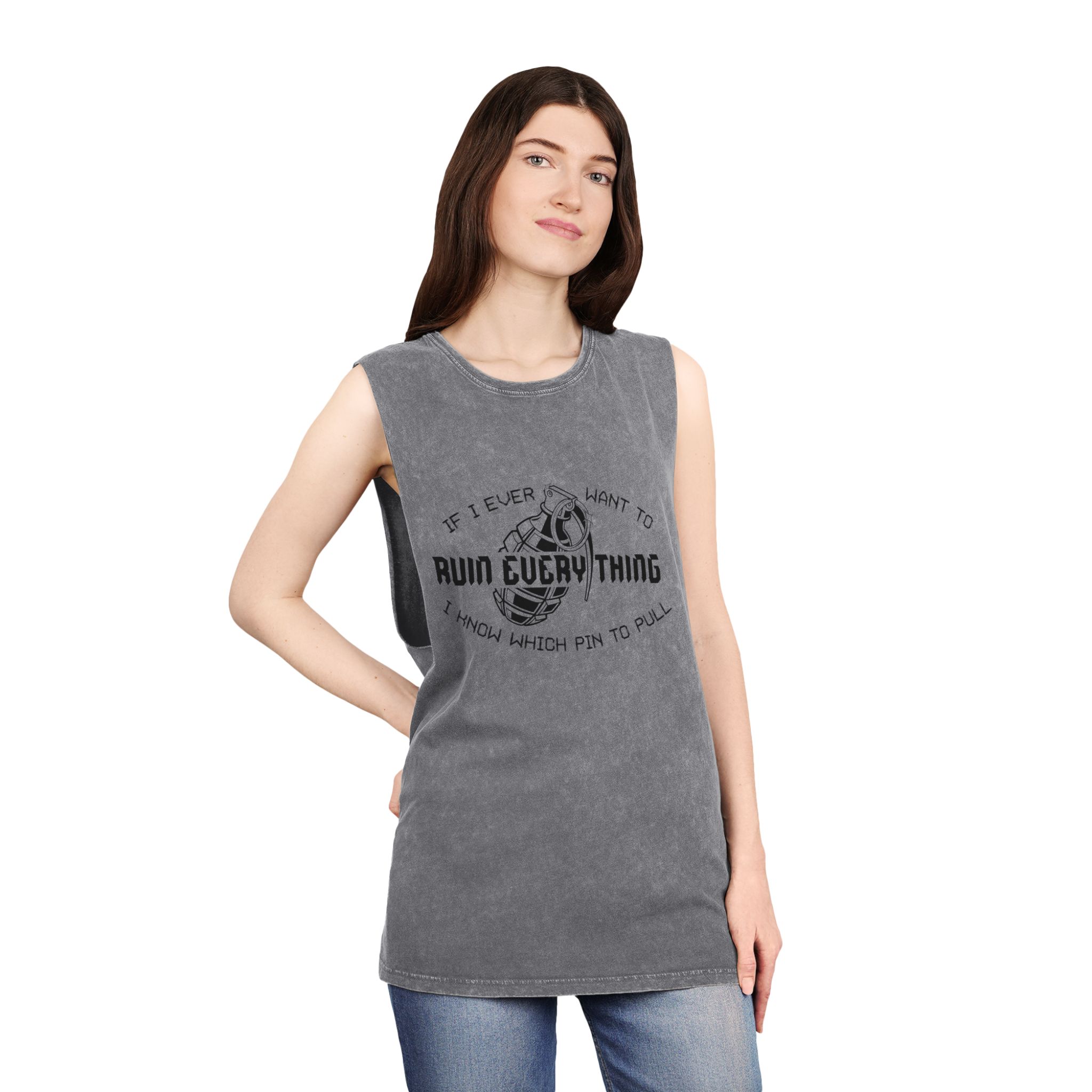 Ruin Everything • Unisex Stonewash Tank Top - Image 12