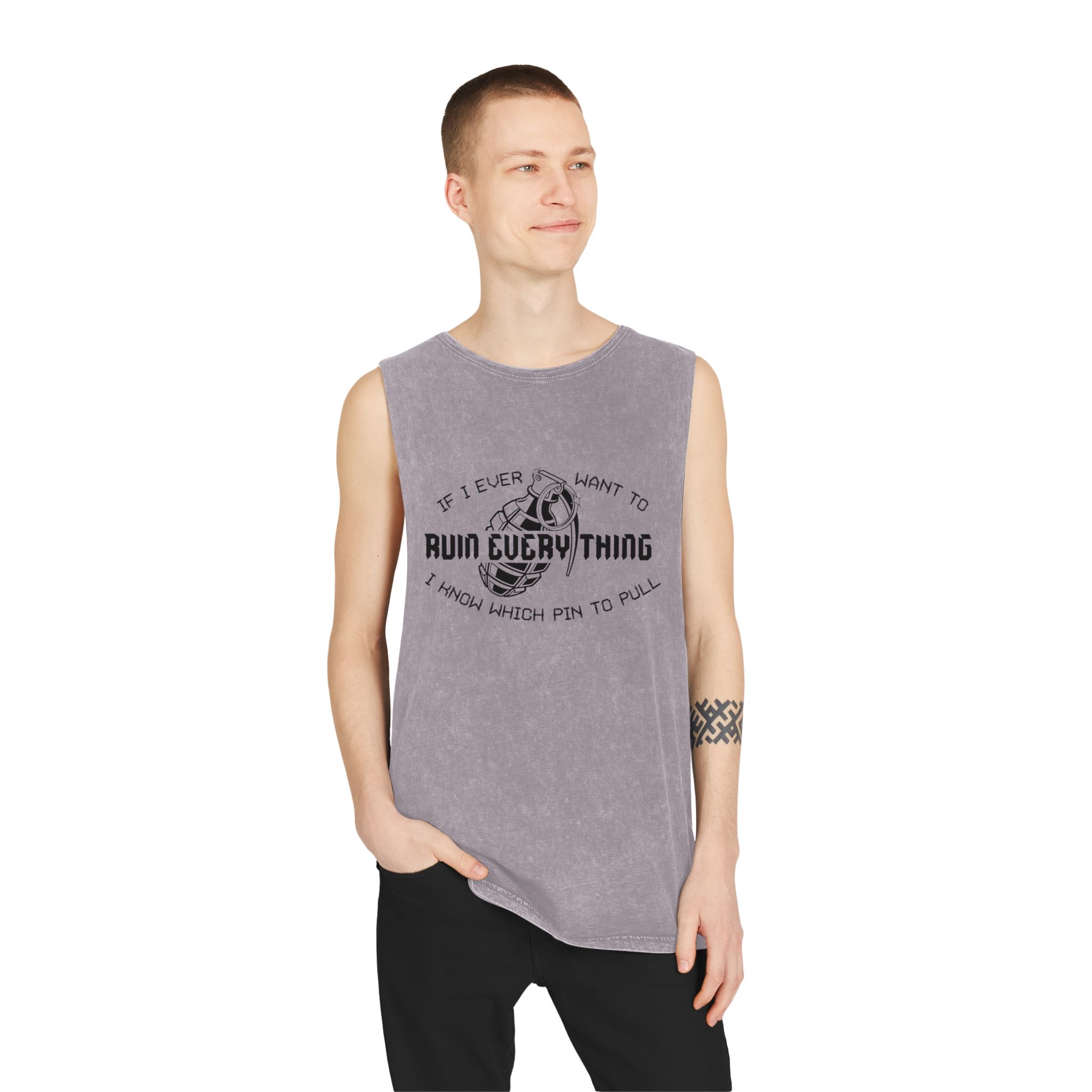 Ruin Everything • Unisex Stonewash Tank Top - Image 19