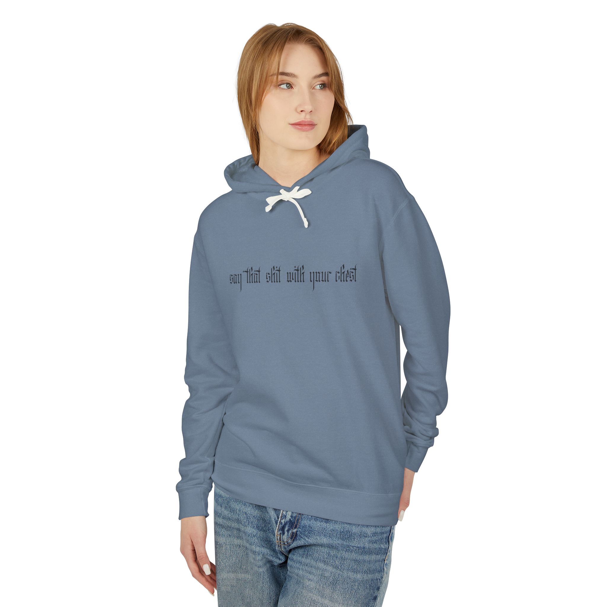 With Your Chest • Unisex Lightweight Hooded Sweatshirt - Image 35