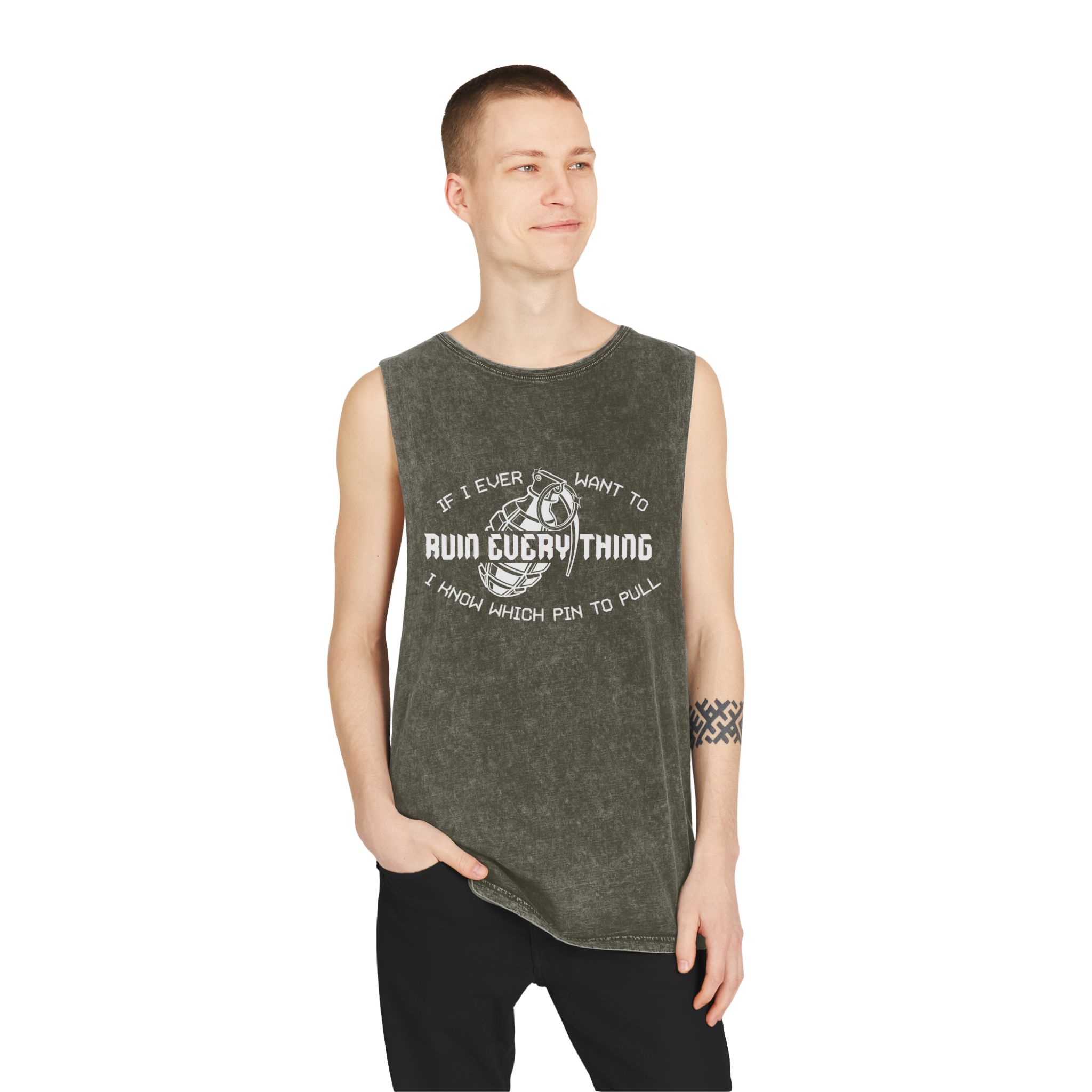 Ruin Everything • Unisex Stonewash Tank Top - Image 3
