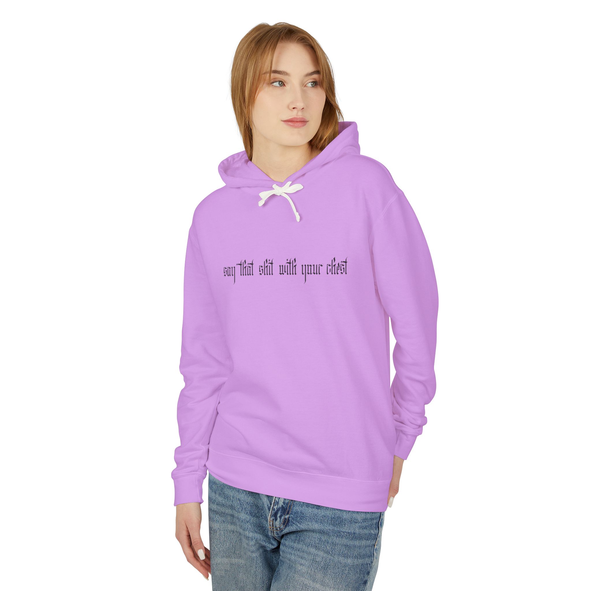 With Your Chest • Unisex Lightweight Hooded Sweatshirt - Image 19
