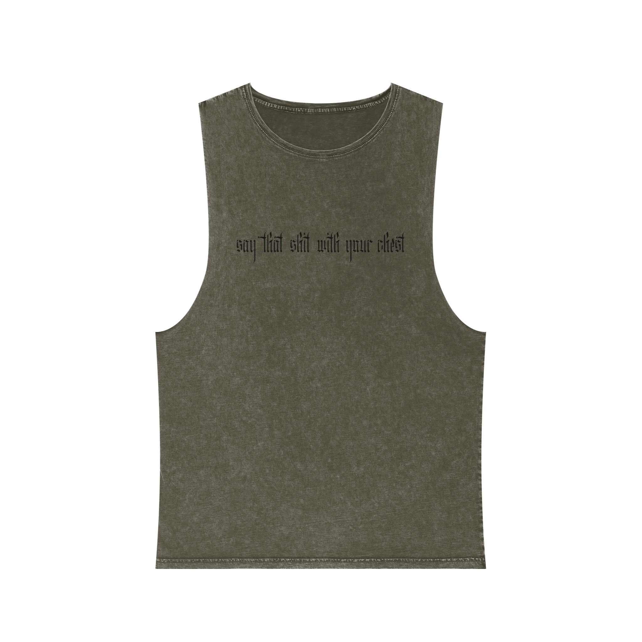 With Your Chest • Unisex Stonewash Tank Top - Image 2