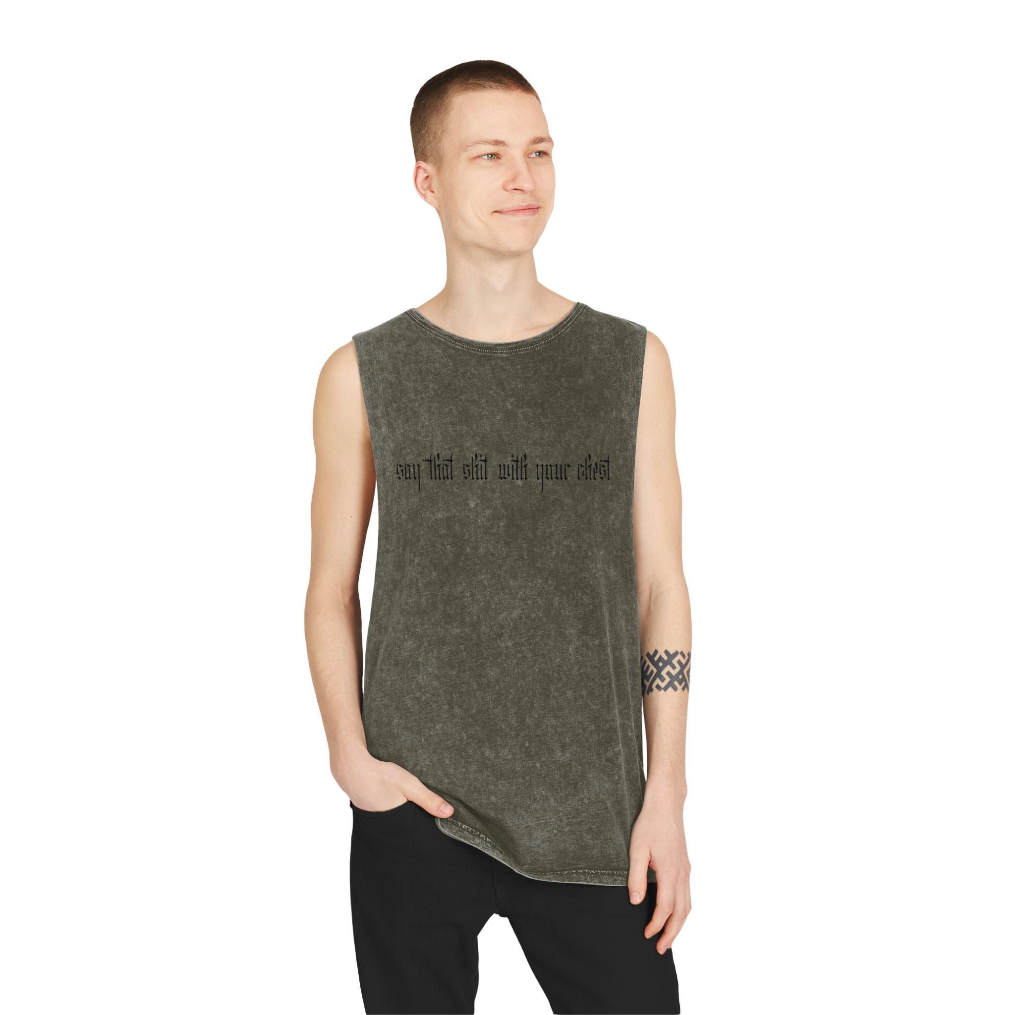 With Your Chest • Unisex Stonewash Tank Top