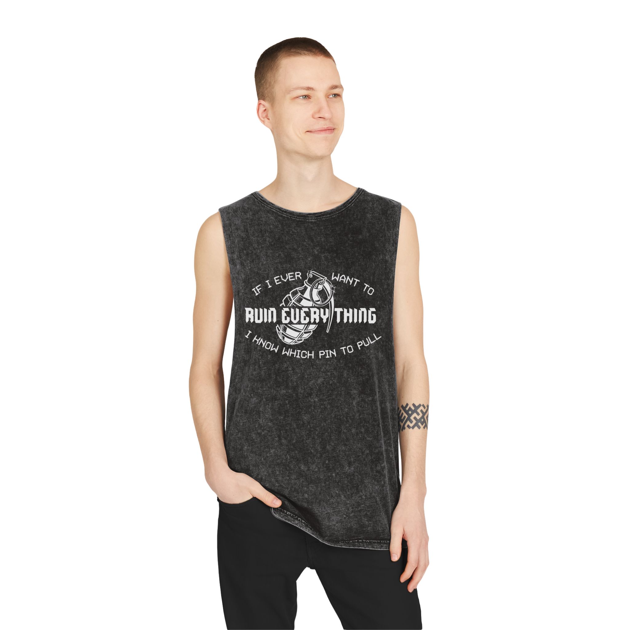 Ruin Everything • Unisex Stonewash Tank Top - Image 7