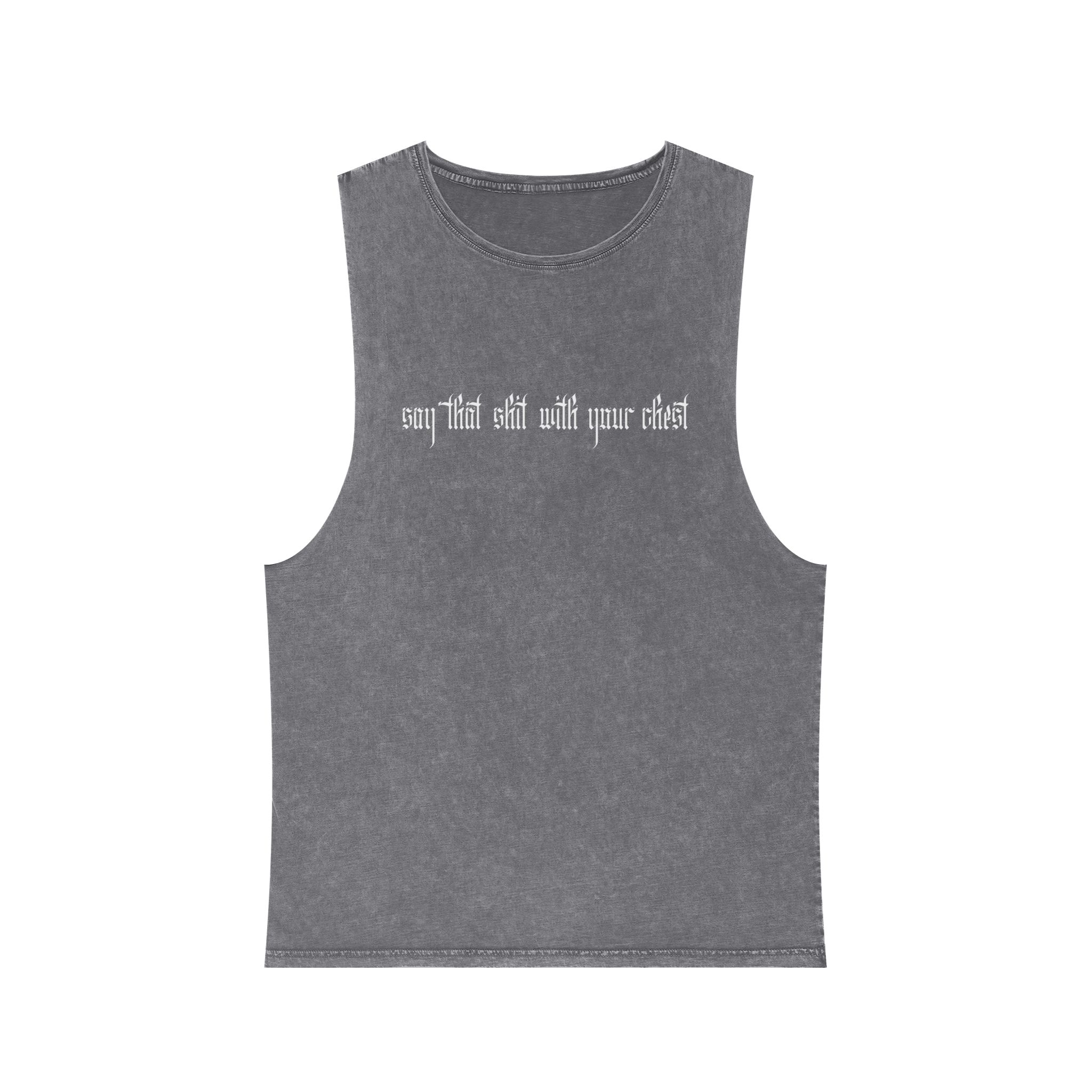 With Your Chest • Unisex Stonewash Tank Top - Image 13