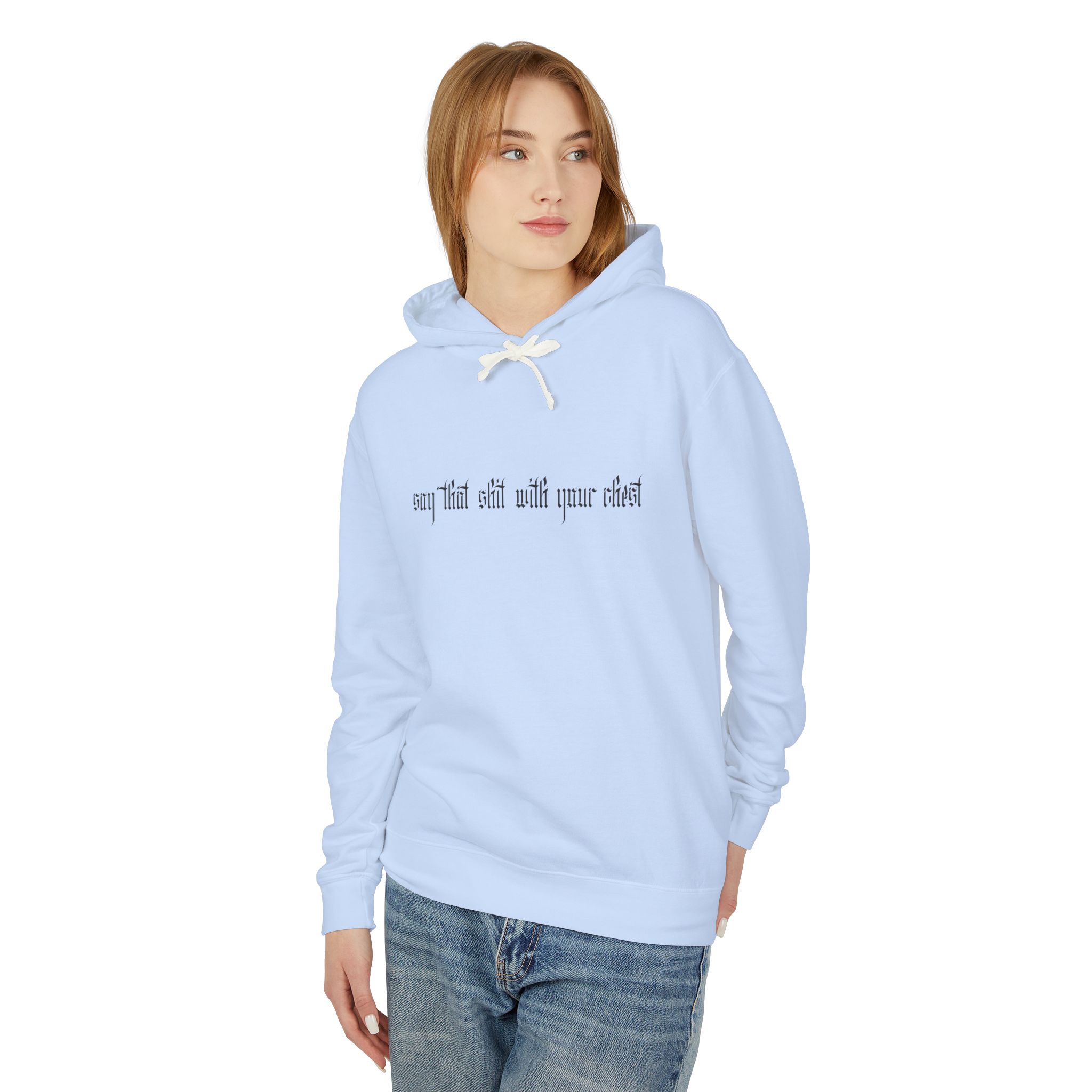 With Your Chest • Unisex Lightweight Hooded Sweatshirt - Image 7