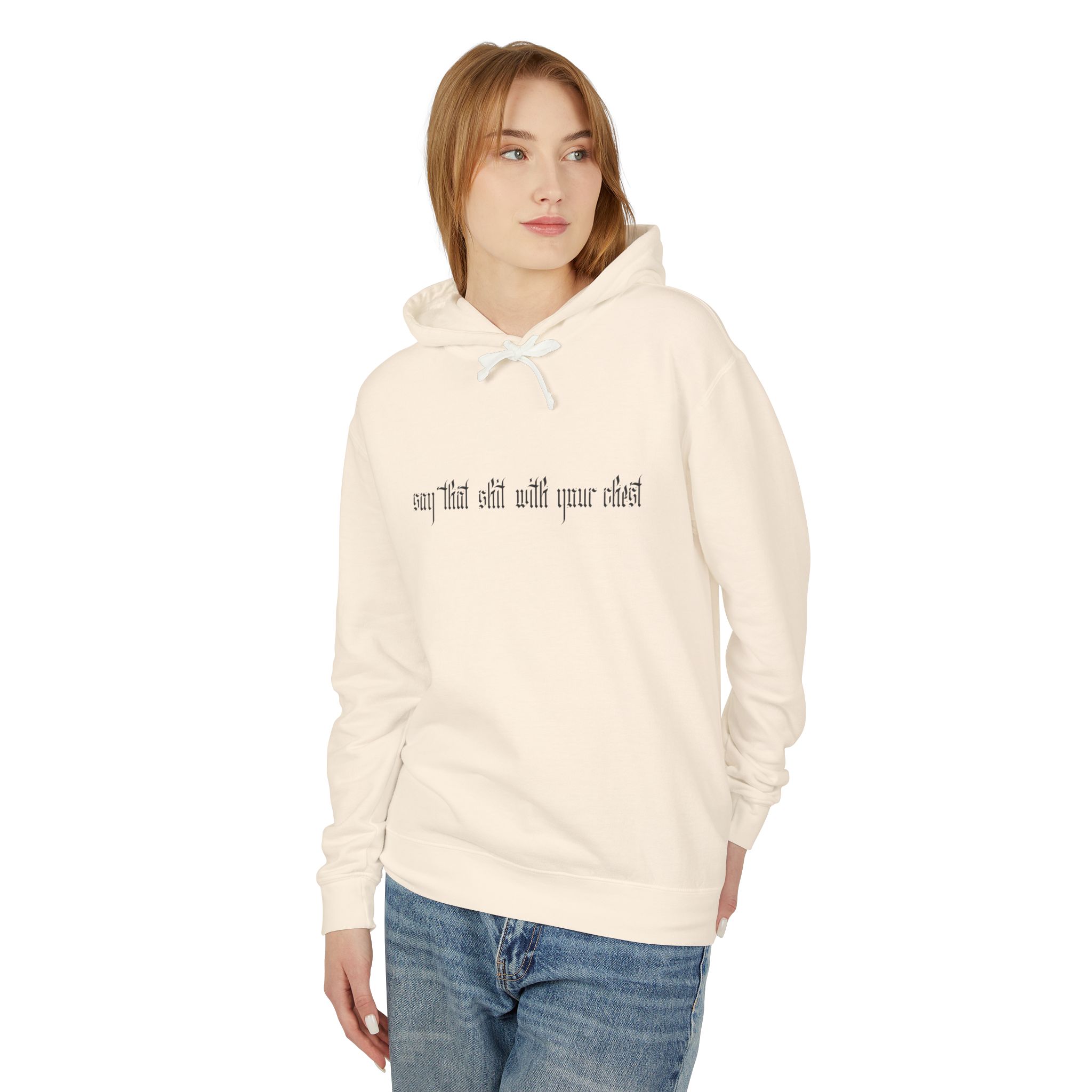 With Your Chest • Unisex Lightweight Hooded Sweatshirt - Image 15