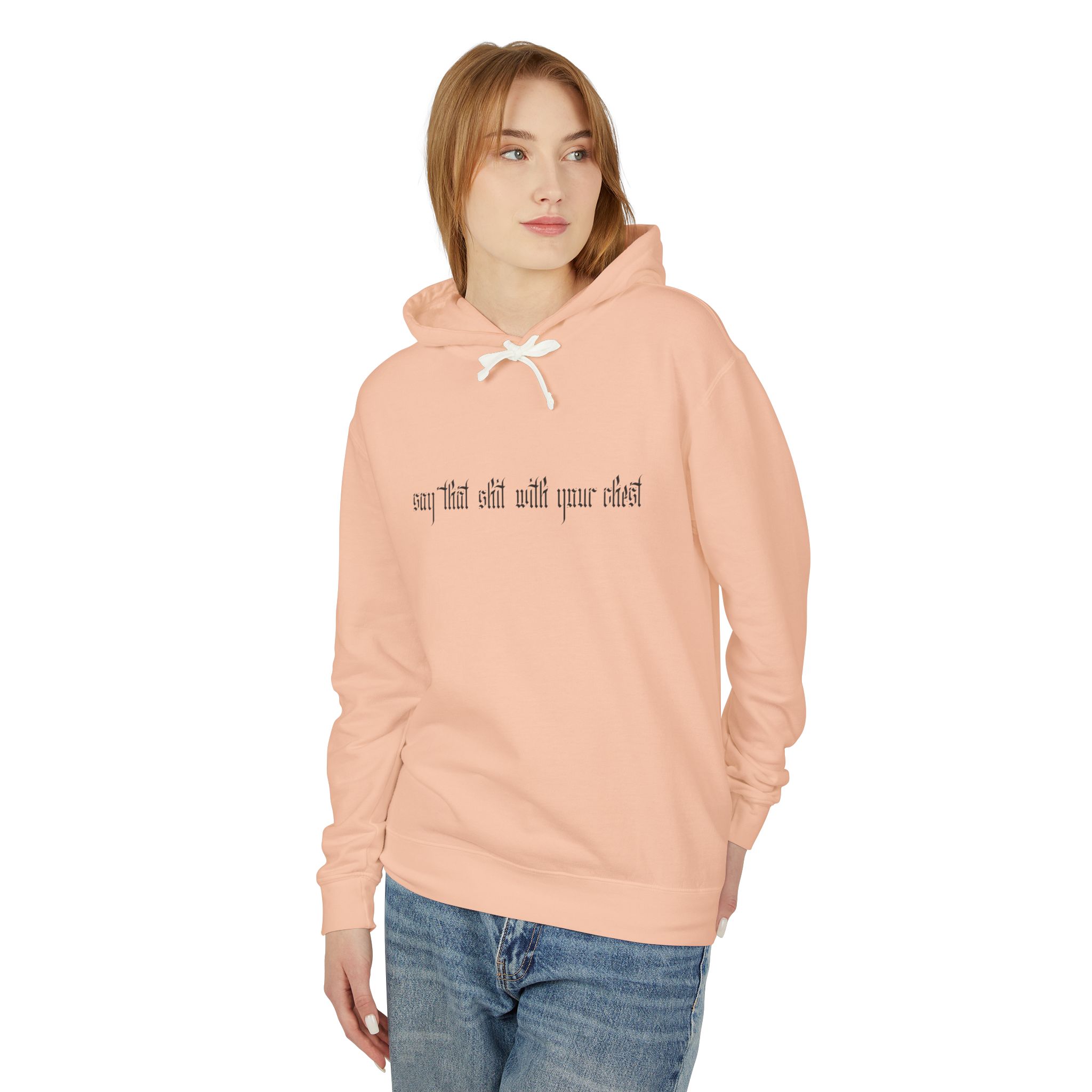 With Your Chest • Unisex Lightweight Hooded Sweatshirt - Image 11