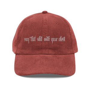 With Your Chest [White Embroidery] Vintage Corduroy Cap