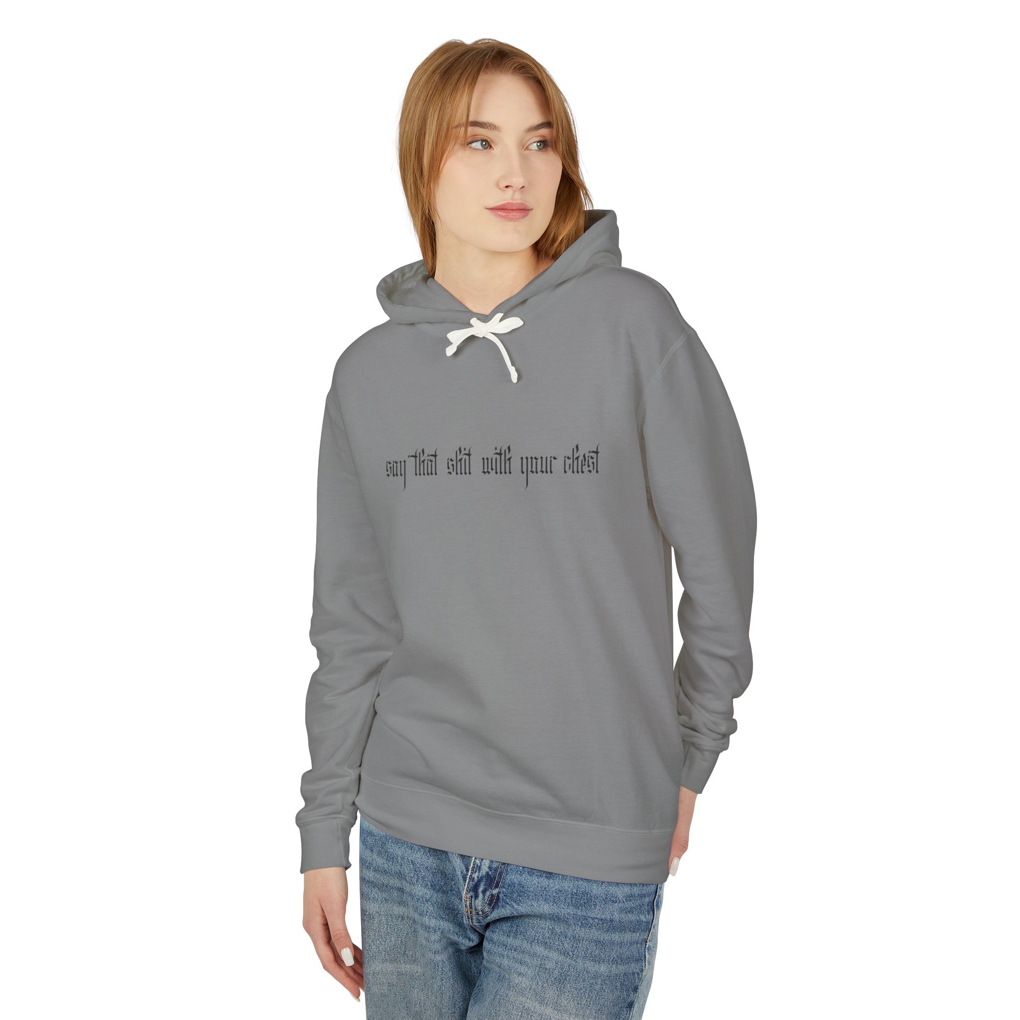 With Your Chest • Unisex Lightweight Hooded Sweatshirt - Image 31