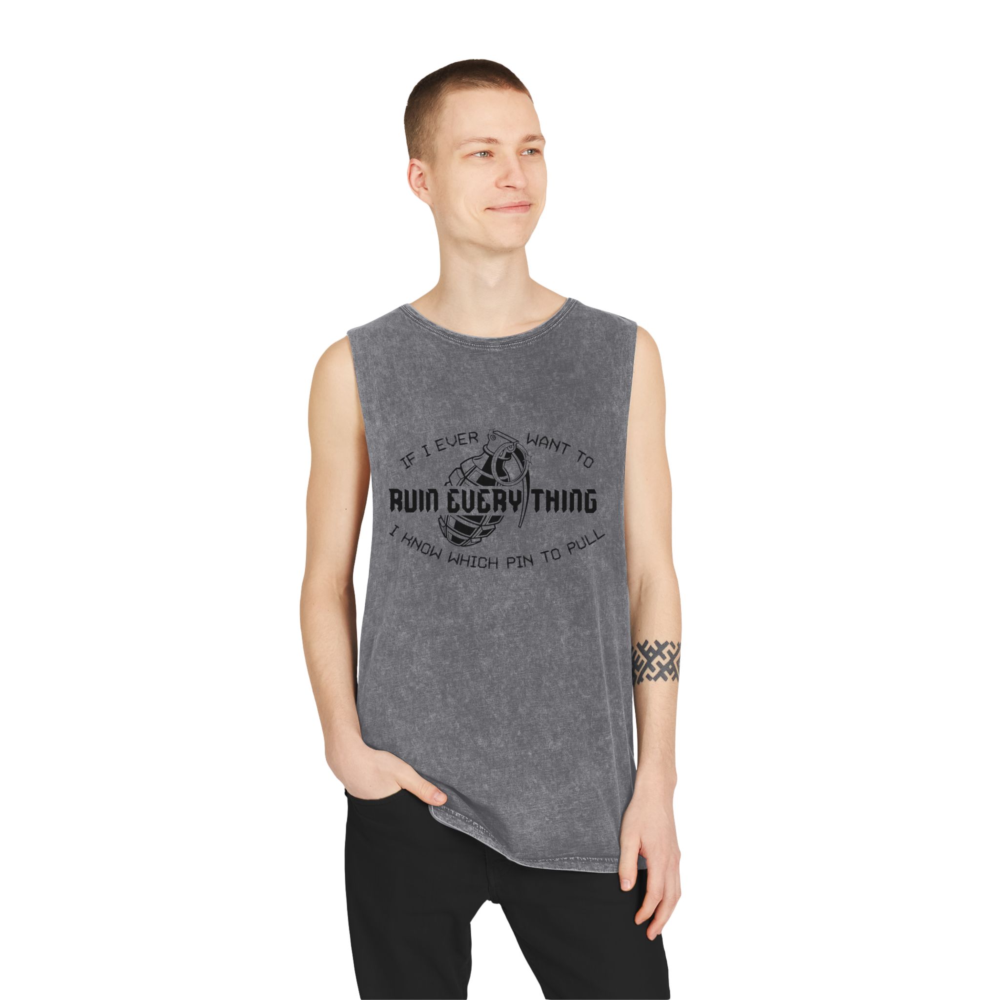 Ruin Everything • Unisex Stonewash Tank Top - Image 11