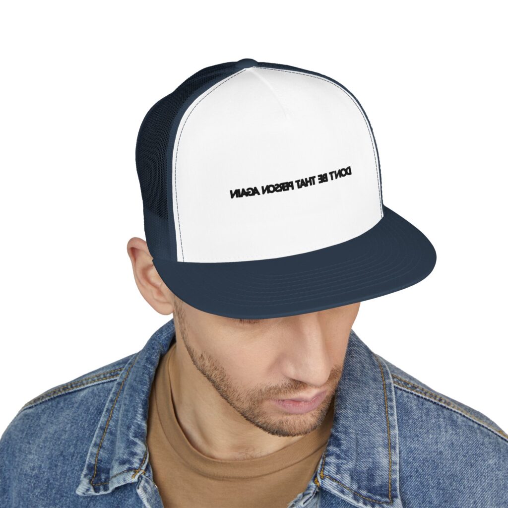 Self Reminder #1 [Black Embroidery] 5 Panel Trucker Cap
