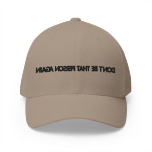 Self Reminder #1 [Black Embroidery] Closed-Back Structured Cap