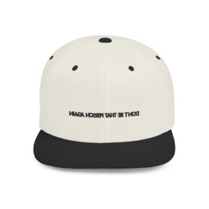 Self Reminder #1 [Black Embroidery] Flat Bill Snapback