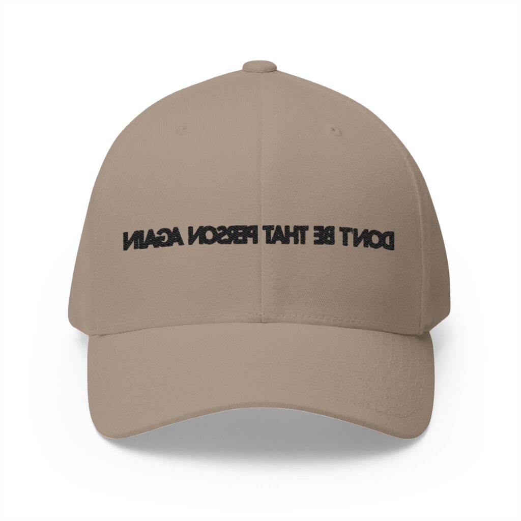 Self Reminder #1 [Black Embroidery] Closed-Back Structured Cap